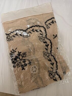 Brand new Beige with black embroidered Women's scarf